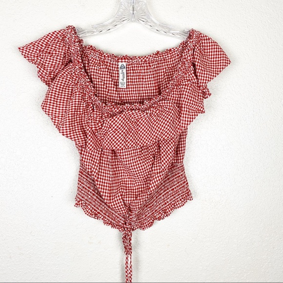 American Rag Tops - 🌻American Rag Gingham Off The Shoulder Ruffle Top